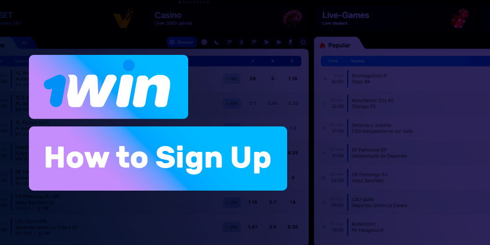 there are several ways to register at 1win