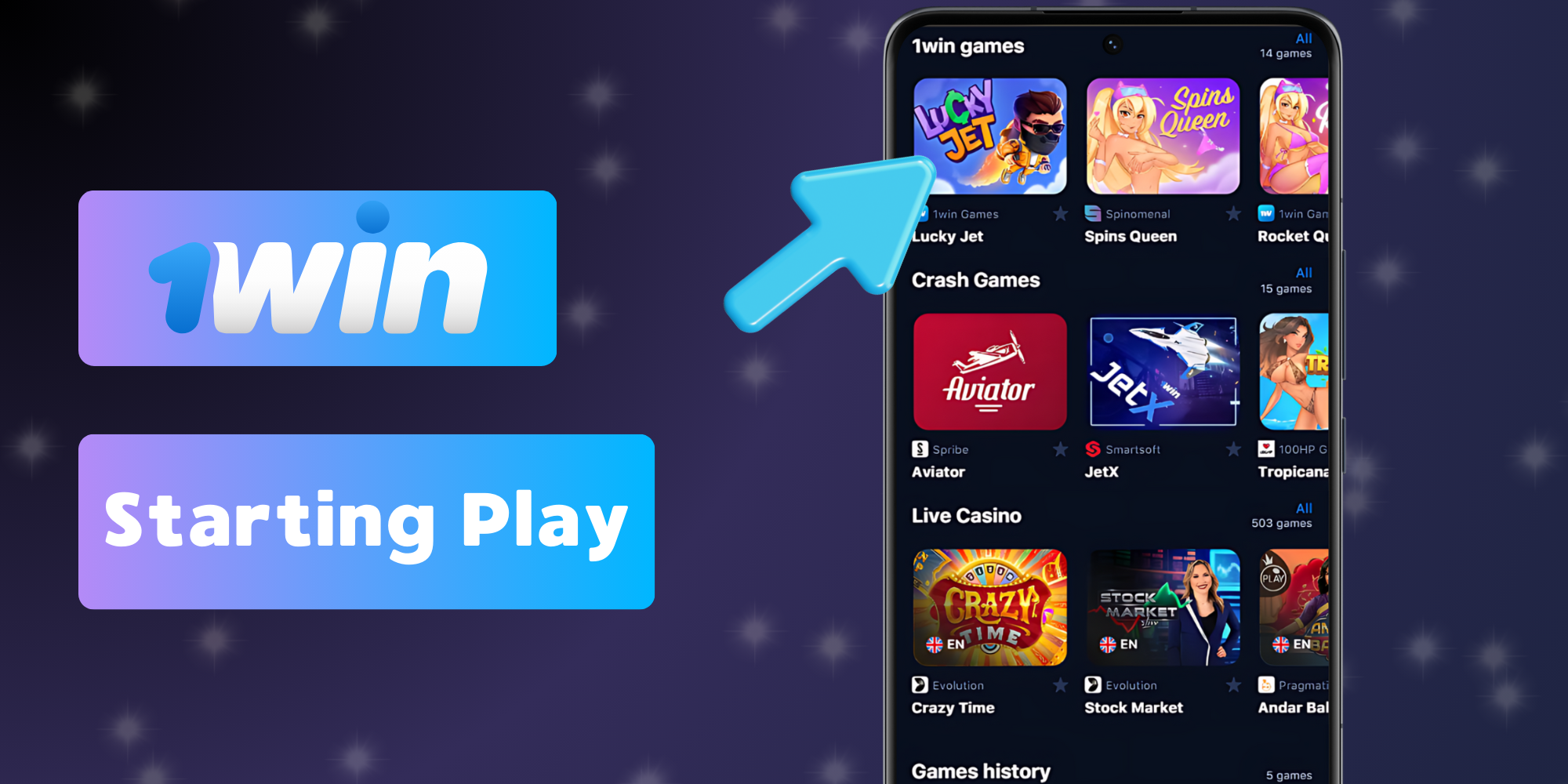 Choose a game and start playing and betting