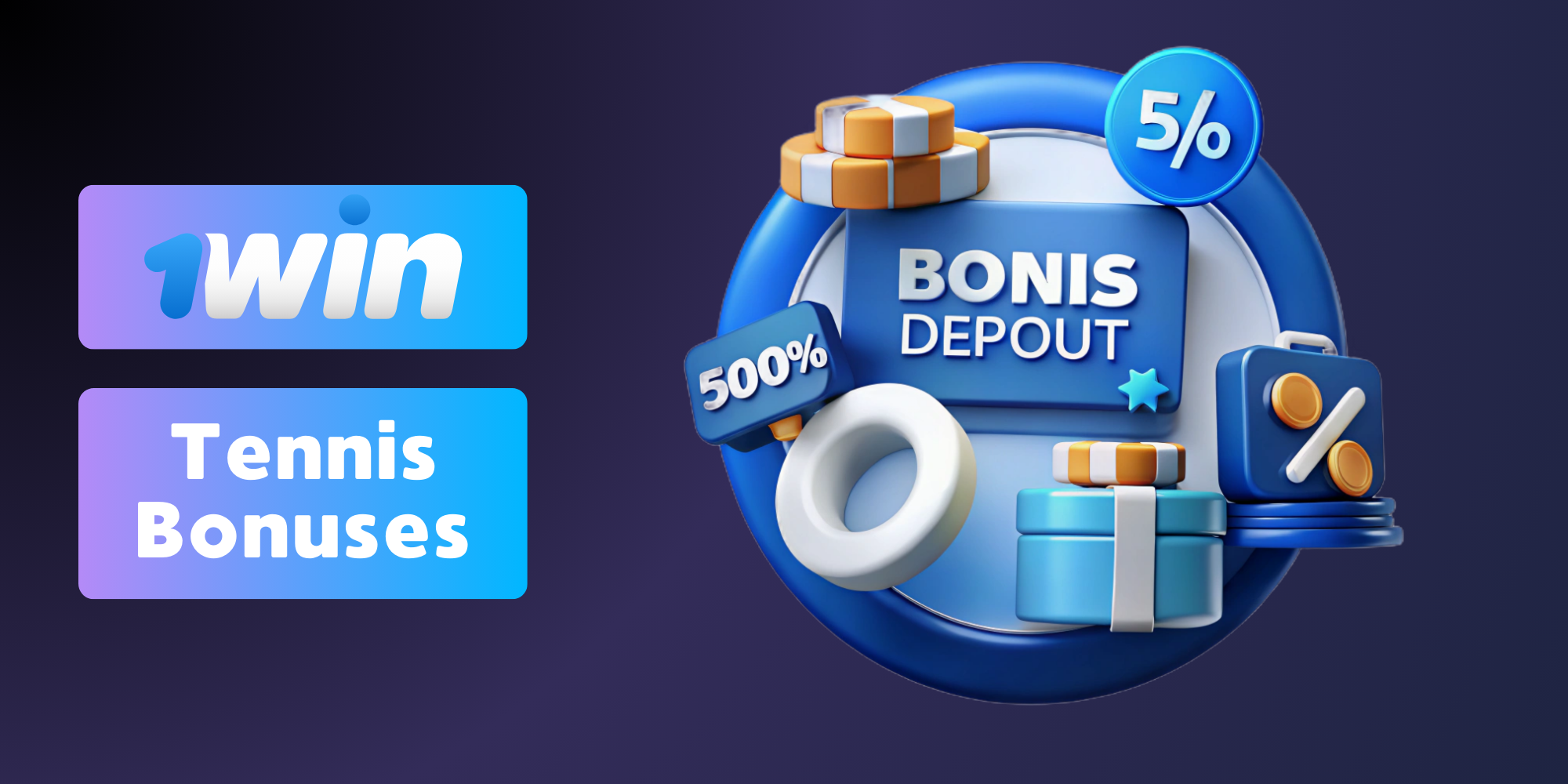 1Win offers various tennis bonuses and promotions