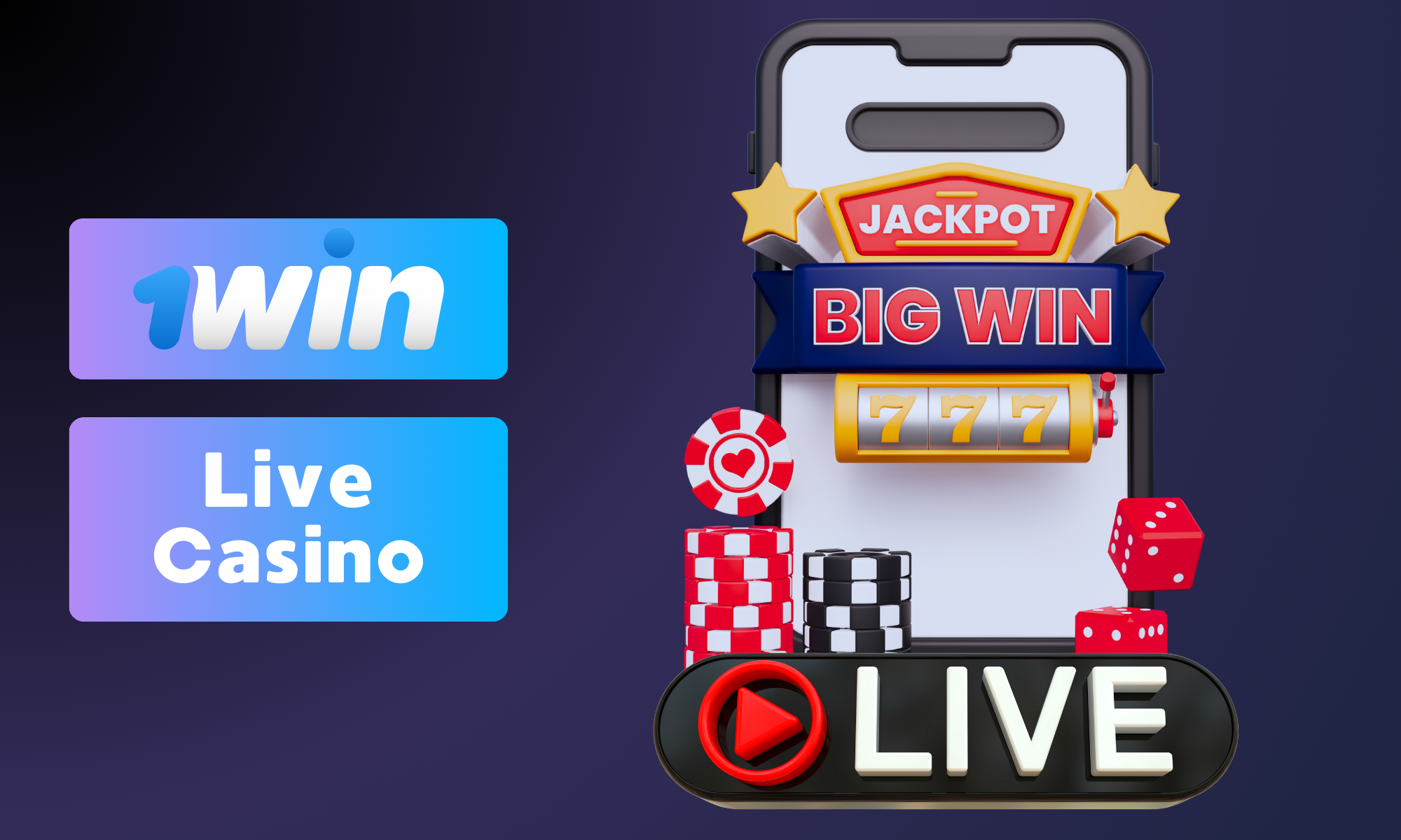 At 1Win, players can play with live dealers online