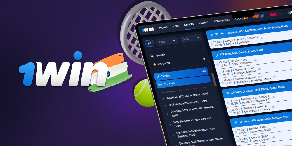 Tennis betting is available for Indian players at 1Win